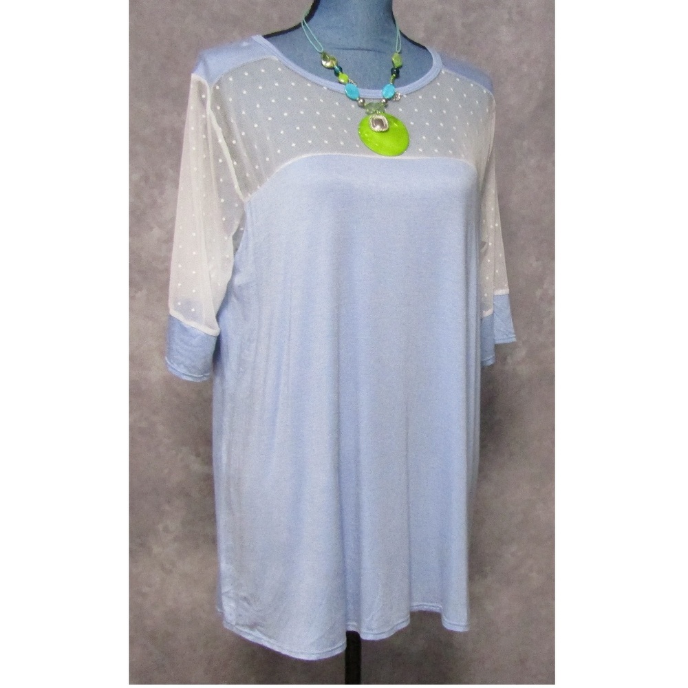 Cool Melon Light Blue Jersey Top w/ Mesh Size XL